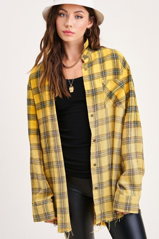 Kayla Plaid Button Up Top