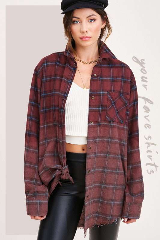 Kayla Plaid Button Up Top