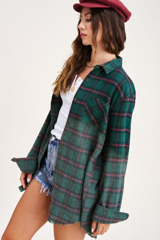 Kayla Plaid Button Up Top