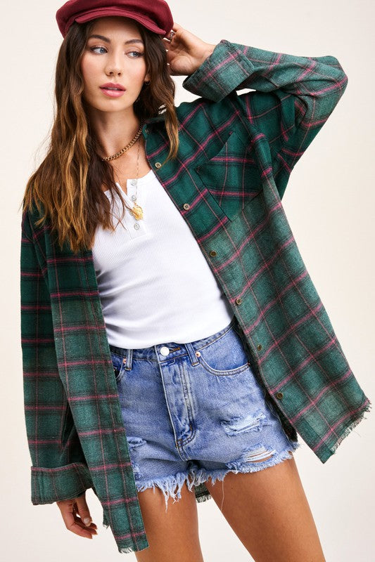 Kayla Plaid Button Up Top