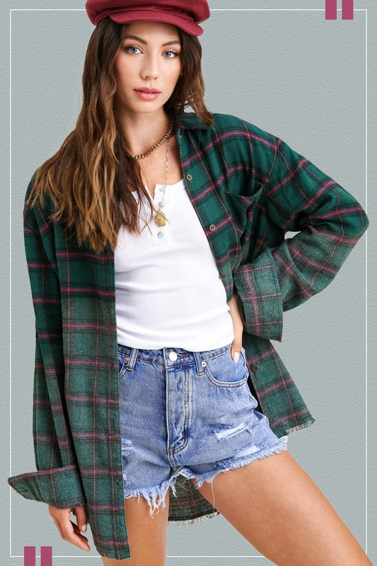 Kayla Plaid Button Up Top