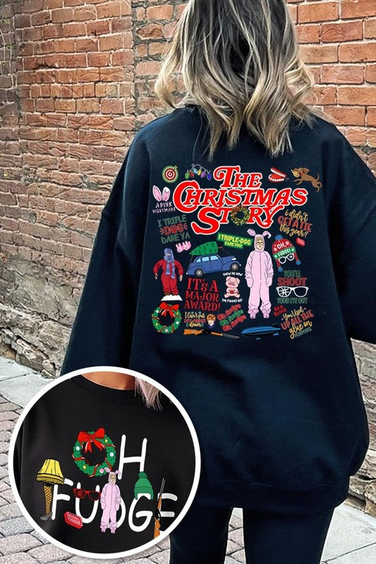 Christmas Movie Story Graphic Fleece Sweatshirts