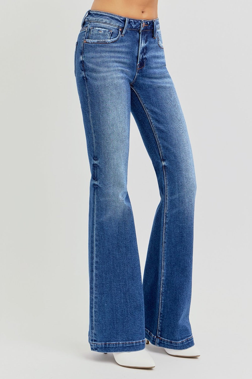 RISEN  Low Rise Flare Jeans with Pockets